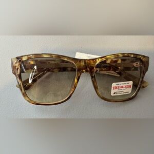 True Religion tortoise shell square shaped Sunglasses brown gradient lenses